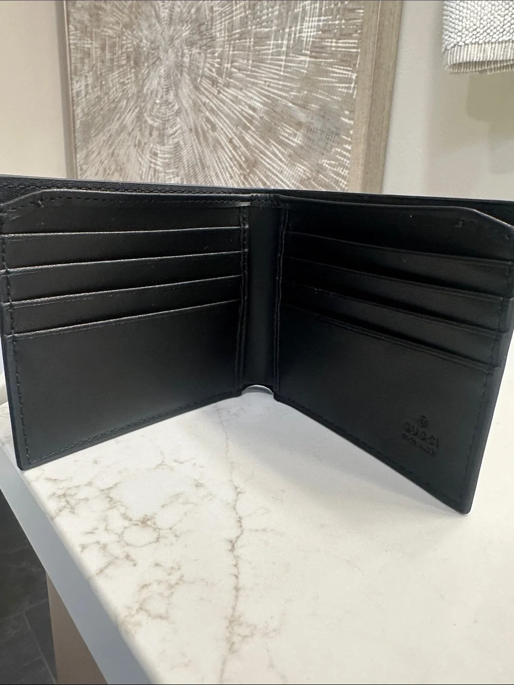 Gucci GG Supreme Tiger Bifold Wallet Beige